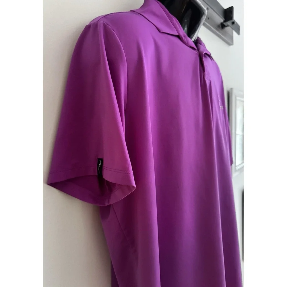 RLX Ralph Lauren Golf Polo Shirt Mens XL Purple Burnt Pine Stretch Performance